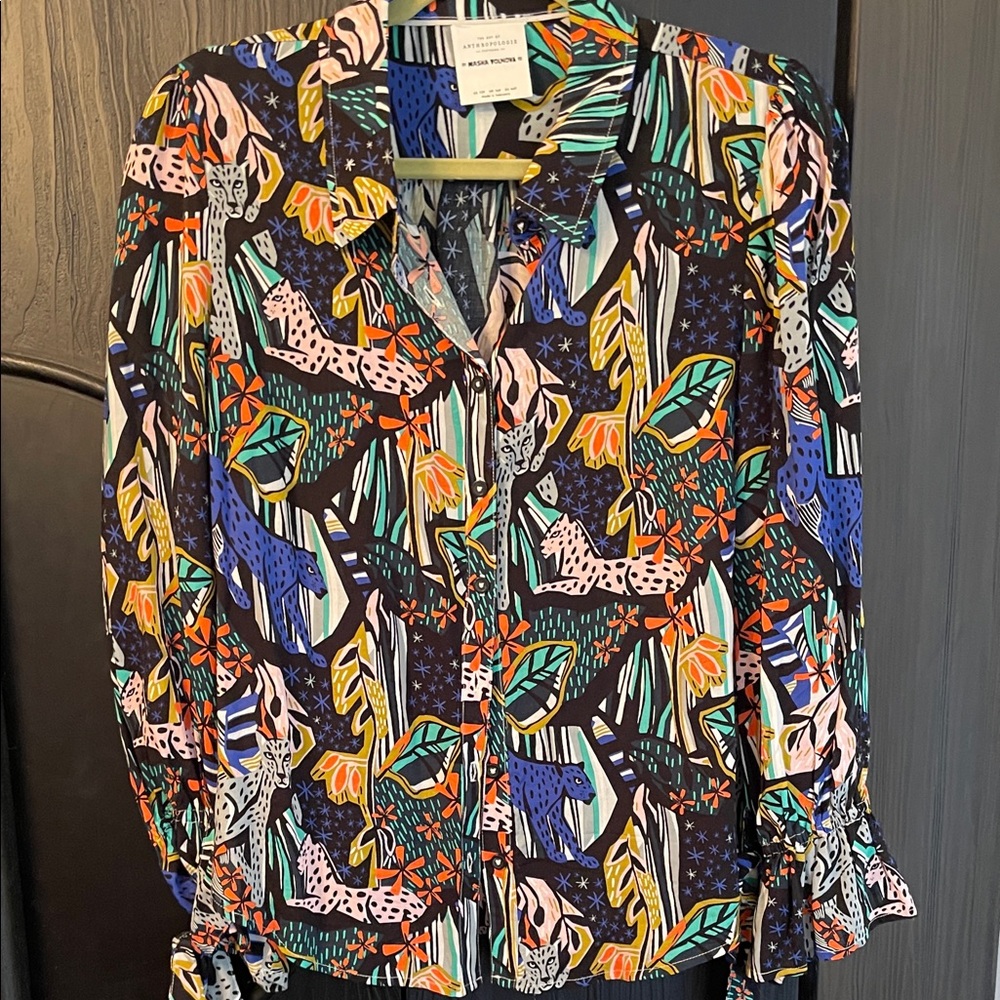 Anthropologie Multicolor Patterned Blouse